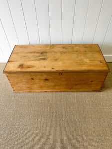 An Large English Pine Blanket Box or Coffee Table With Iron Handles c1850