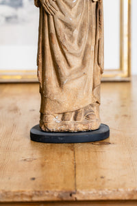 Antique Stone Santos Statue of Female Saint