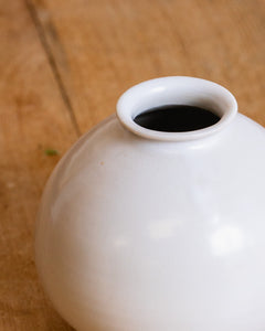 Simple Small White Korean Pot or Small Bud Vase