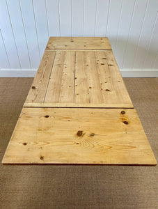 An English Country Pine Painted Draw Leaf Dining Table c1890