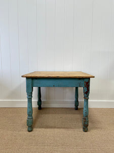 An English Country Pine Painted Dining Table c1890