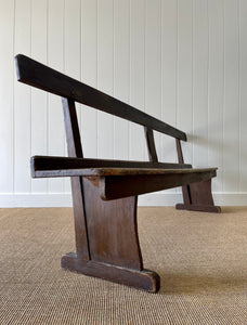 An Antique English Pine Railway Bench
