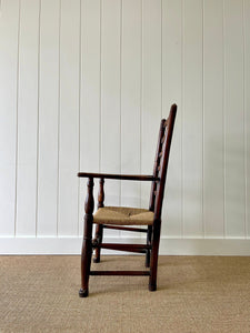 An English Country Yorkshire Oak and Elm Ladder Back Chair c1850