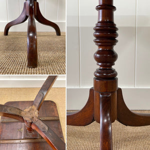 An Antique English 18th Century Mahogany Tilt-top Table c1790