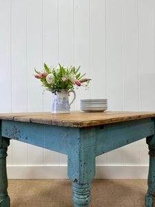 An English Country Pine Painted Dining Table c1890