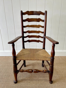 An English Country Yorkshire Oak and Elm Ladder Back Chair c1850