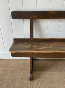 An Antique English Pine Railway Bench