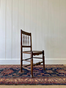 An Early English Spoon Foot Elm Country Chair c1720