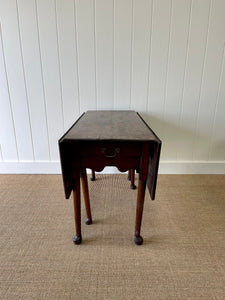 Antique English Country Oak Drop Leaf Table with Drawers c1800