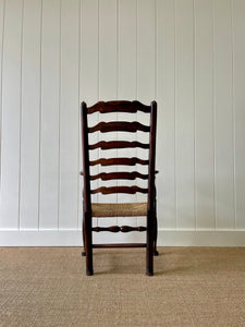 An English Country Yorkshire Oak and Elm Ladder Back Chair c1850