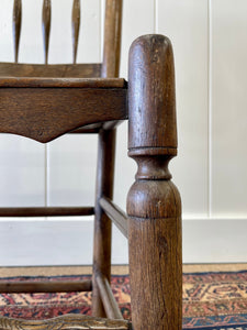 An Early English Spoon Foot Elm Country Chair c1720