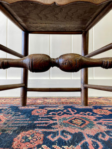 An Early English Spoon Foot Elm Country Chair c1720