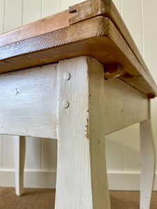 An English Country Pine Painted Draw Leaf Dining Table c1890