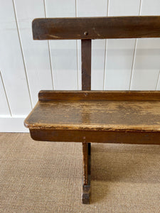 An Antique English Pine Railway Bench