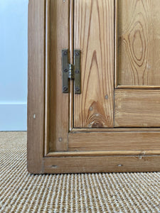 Antique English Country Pine Hanging Corner Cupboard c1850