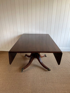 An English Mahogany Drop Leaf Pedestal Breakfast Table c1820