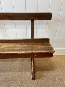 An Antique English Pine Railway Bench