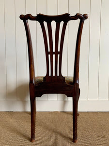 A Beautiful English Mahogany Queen Anne Style Needlepoint Side Chair c1850
