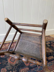 An Early English Spoon Foot Elm Country Chair c1720