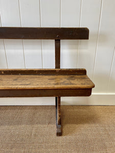 An Antique English Pine Railway Bench