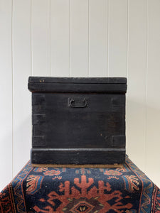 Antique English Pine Ebonzied Tool Box or Coffee Table c1850