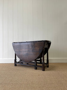Antique English Country Oak Drop Leaf Gate Leg Table c1780