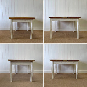 An English Country Pine Painted Draw Leaf Dining Table c1890