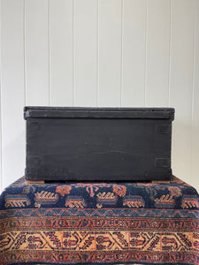 Antique English Pine Ebonzied Tool Box or Coffee Table c1850