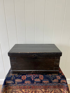 Antique English Pine Ebonzied Tool Box or Coffee Table c1850