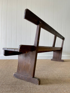 An Antique English Pine Railway Bench