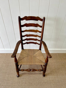 An English Country Yorkshire Oak and Elm Ladder Back Chair c1850