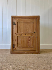 Antique English Country Pine Hanging Corner Cupboard c1850