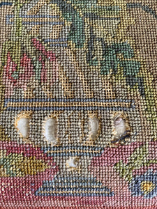 A Beautiful English Mahogany Queen Anne Style Needlepoint Side Chair c1850