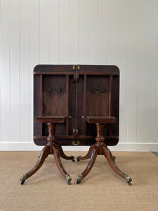 An English Mahogany Demi Lune Pair or Flip-top Breakfast Table c1810