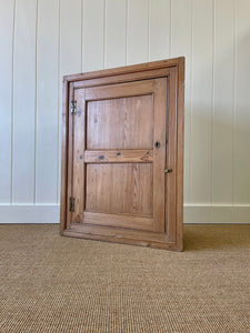 Antique English Country Pine Hanging Corner Cupboard c1850