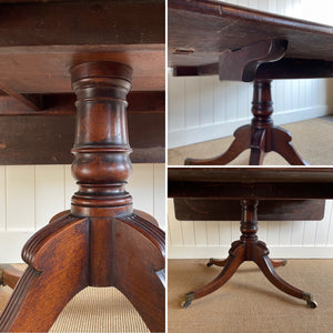 An English Mahogany Drop Leaf Pedestal Breakfast Table c1820