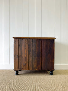 An Antique English Ebonized Black Chest of Drawers Dresser c1890