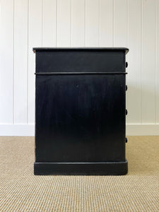 An Ebonized English Country Pine Buffet Sideboard c1860