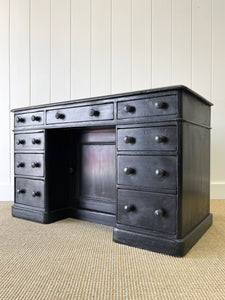 An Ebonized English Country Pine Buffet Sideboard c1860