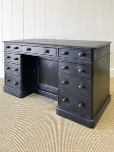 An Ebonized English Country Pine Buffet Sideboard c1860