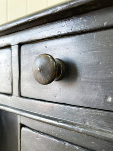 An Ebonized English Country Pine Buffet Sideboard c1860