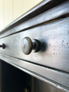 An Ebonized English Country Pine Buffet Sideboard c1860