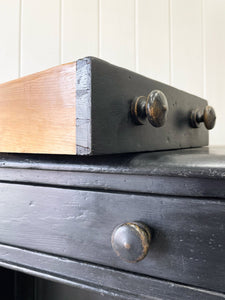 An Ebonized English Country Pine Buffet Sideboard c1860
