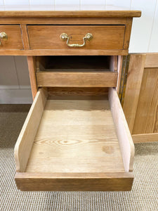 Magnificent Antique English Pine Pedestal Desk c1890