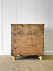 An Antique English Dark Butter Yellow Chest of Drawers Dresser c1850